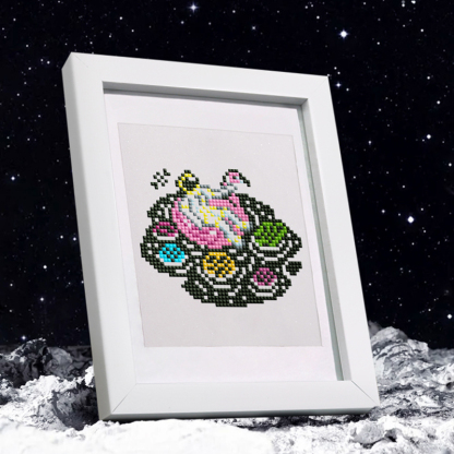 Frameless, mini diamond painting, space creative mini diamond painting on the entrance flower house desktop, creative simple pattern diamond painting, 12 pcs, 5.9 X7 inches.