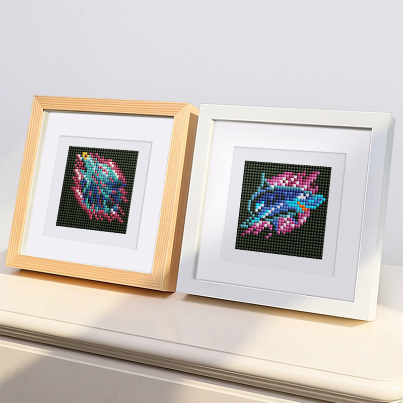 Frameless, mini diamond painting, animal creative mini diamond painting on the entrance flower house desktop, creative simple pattern diamond painting, 10 pcs, 5.9 X5.9 inches.