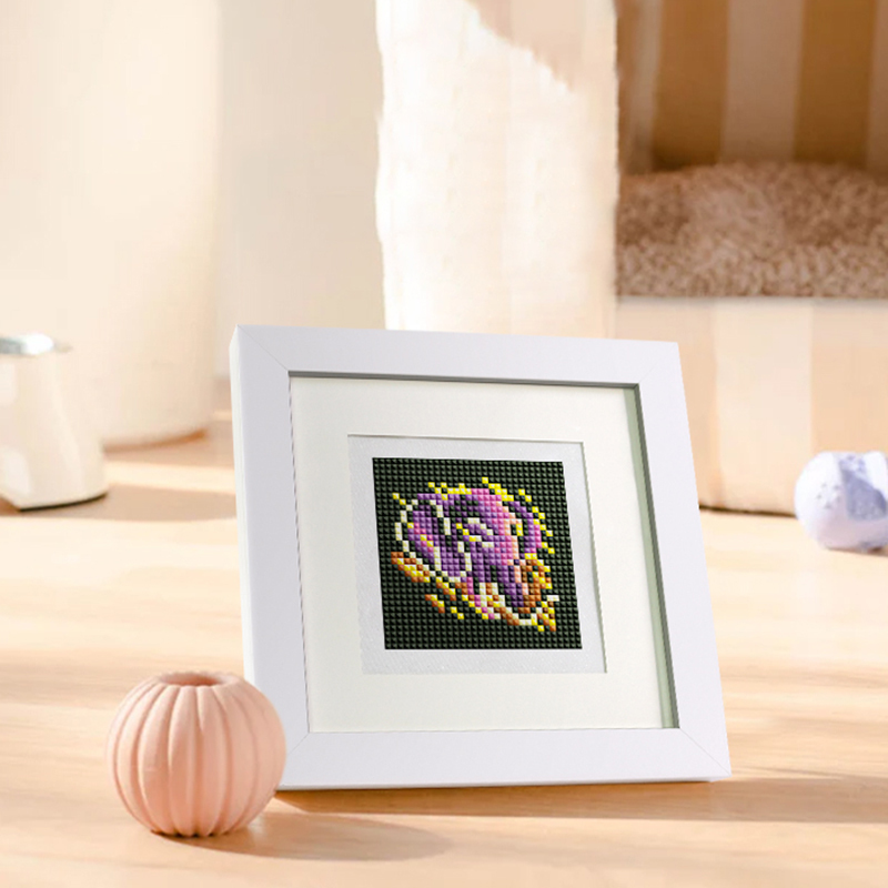 Frameless, mini diamond painting, animal creative mini diamond painting on the entrance flower house desktop, creative simple pattern diamond painting, 10 pcs, 5.9 X5.9 inches.
