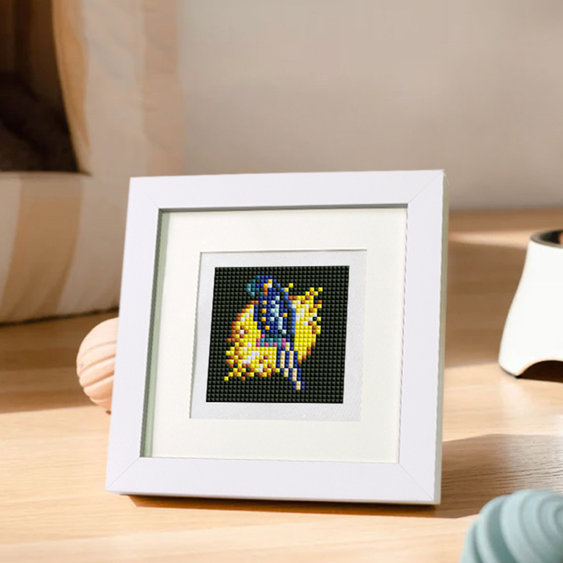 Frameless, mini diamond painting, animal creative mini diamond painting on the entrance flower house desktop, creative simple pattern diamond painting, 10 pcs, 5.9 X5.9 inches.