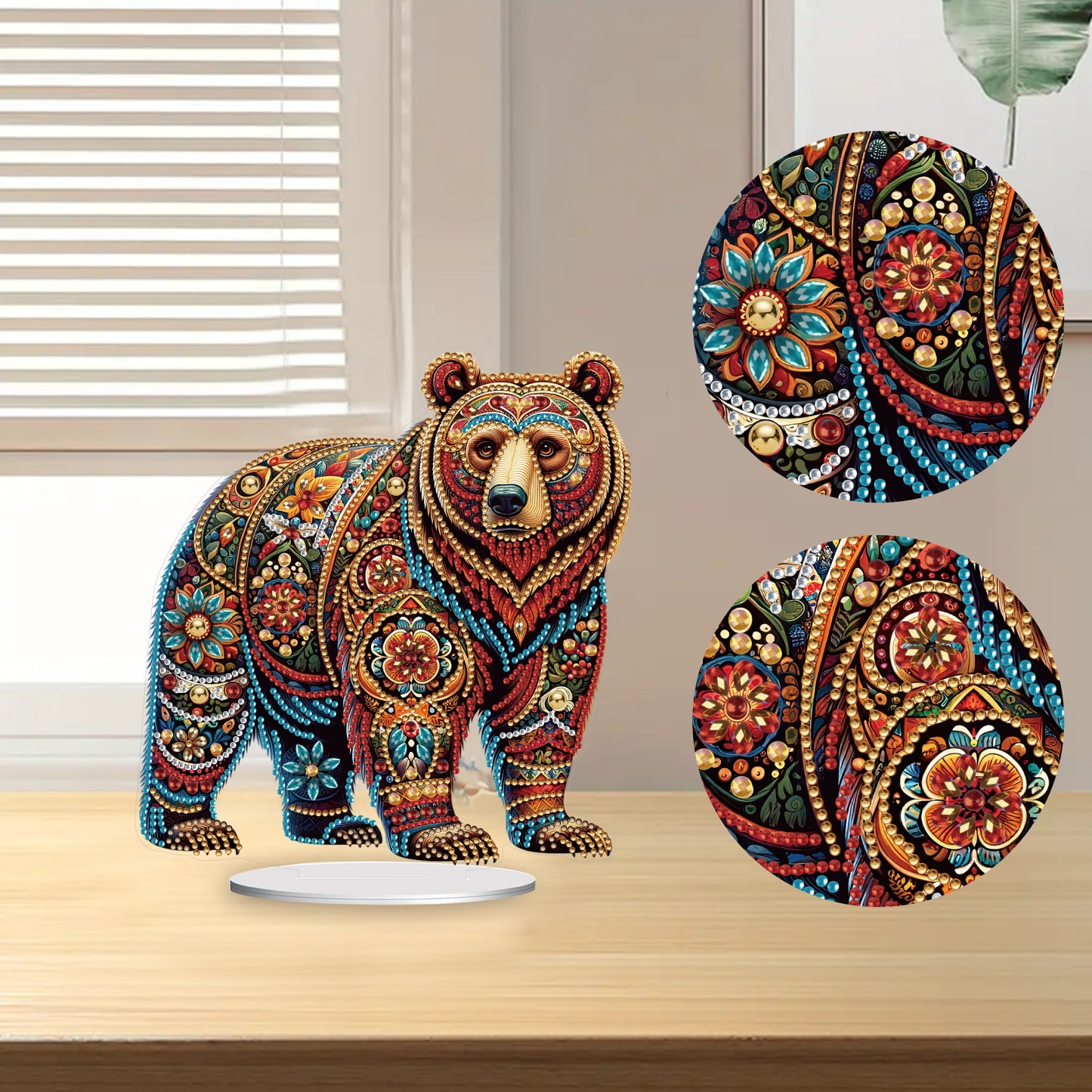 5D DIY Special Shape Diamond Painting Desk Ornament Bear Decor Kit