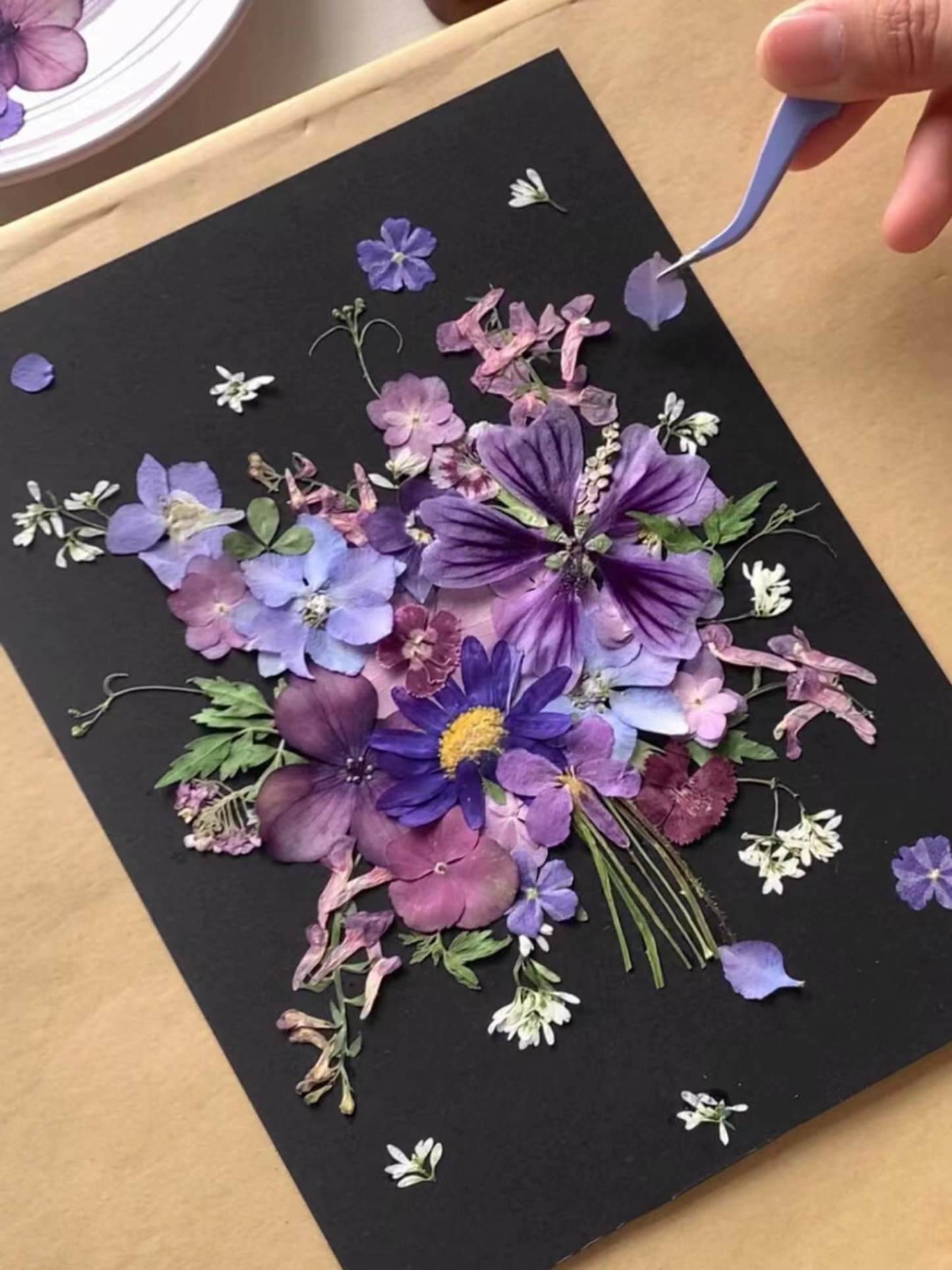 9x12" Pressed Flowers Handcrafted Dried Florals Bouquet Frame Plants Preserved
