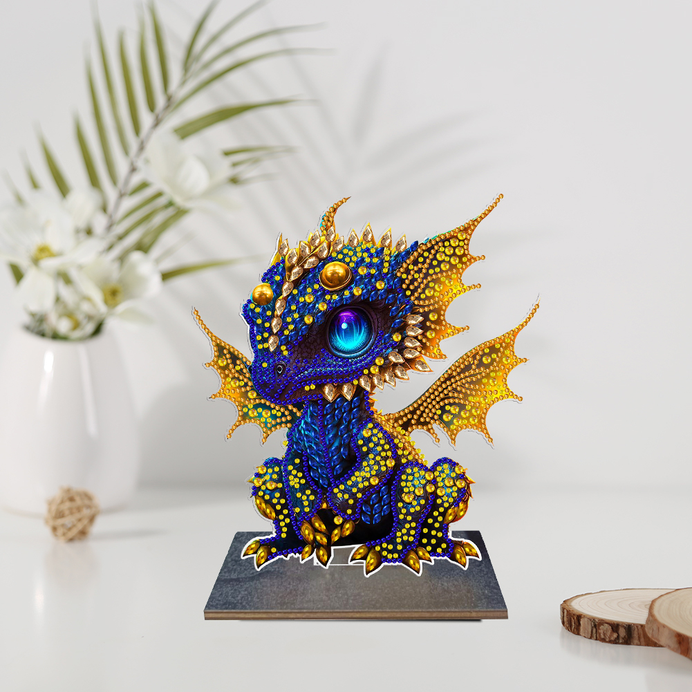 5D DIY Diamond Painting Ornament Crystal Drill Dragon Wooden Kit