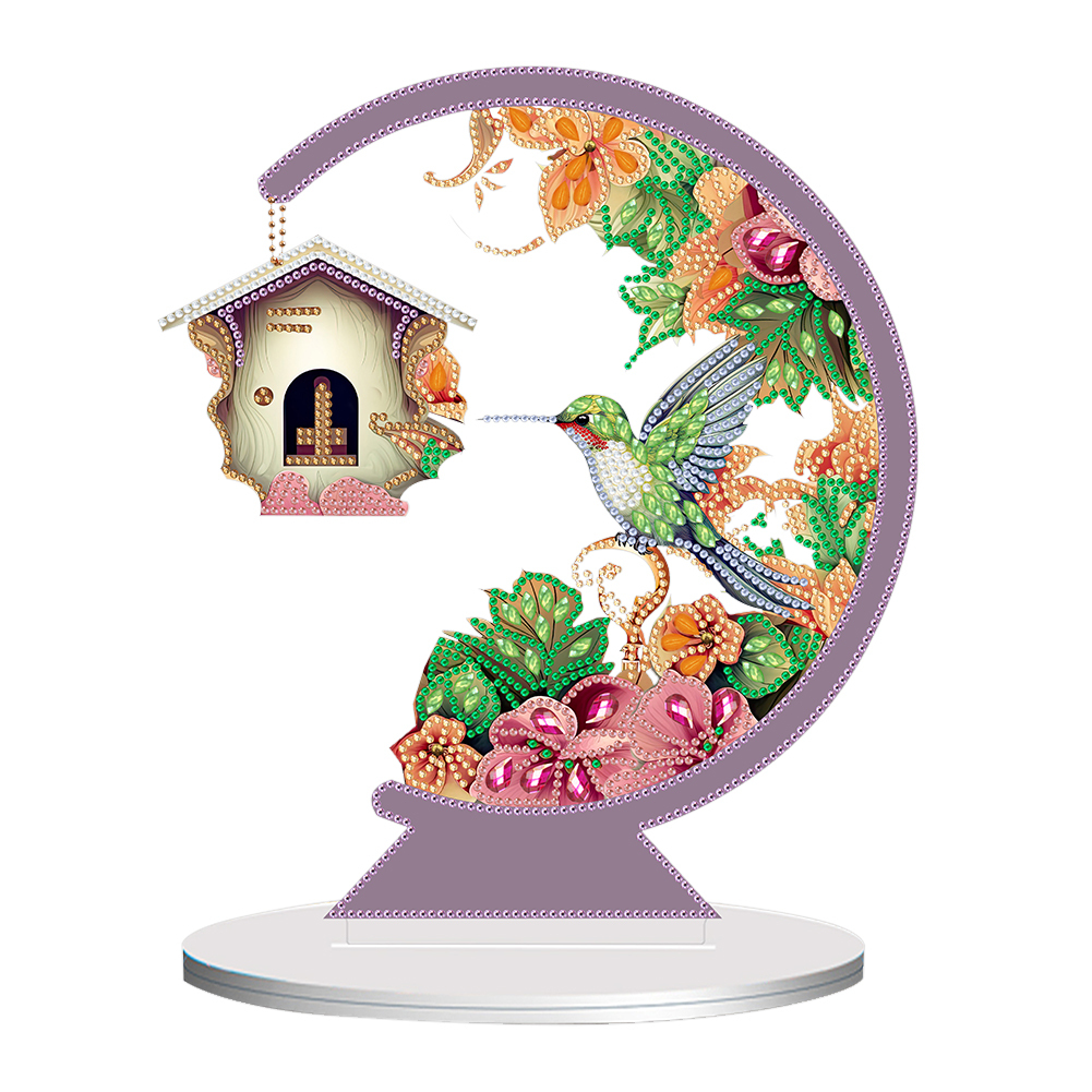 5D DIY Diamond Painting Special Shape Desk Ornament Flower Bird Decor Kit