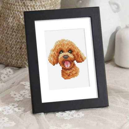 Frameless, mini diamond painting, creative mini diamond painting of dogs on the entrance flower house desktop, creative simple pattern diamond painting, 12 pcs, 5.9 X7 inches.