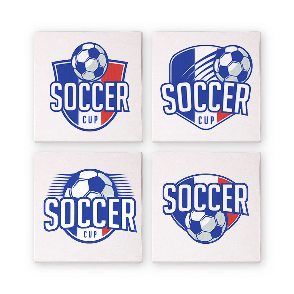 4 pieces, digital mini painted set of football desktop accessories, 15x15cm/5.9x5.9 inches, handmade for family leisure, perfect gift for friends and family.