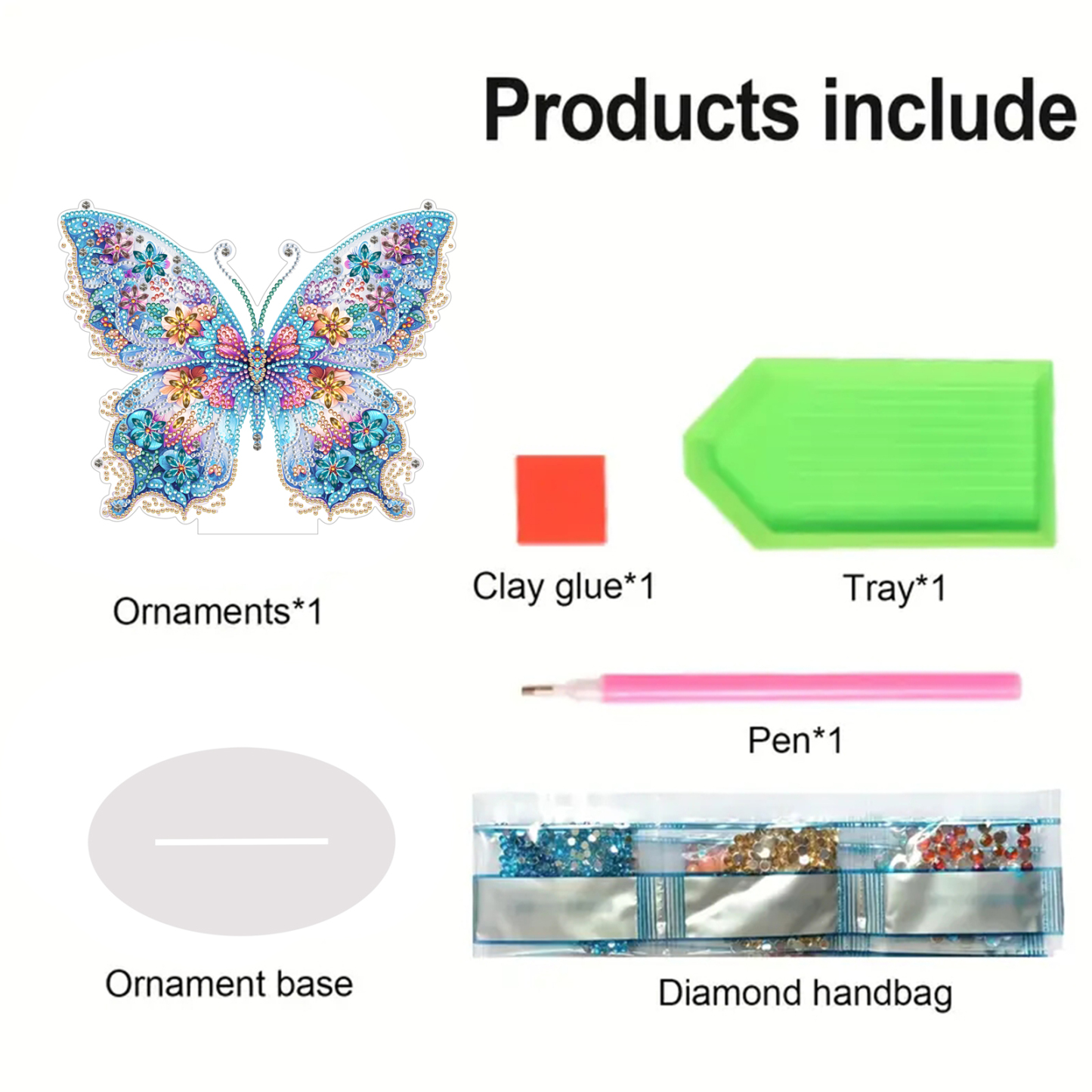 5D DIY Special Shape Diamond Painting Desk Ornament Butterfly Decor Kit
