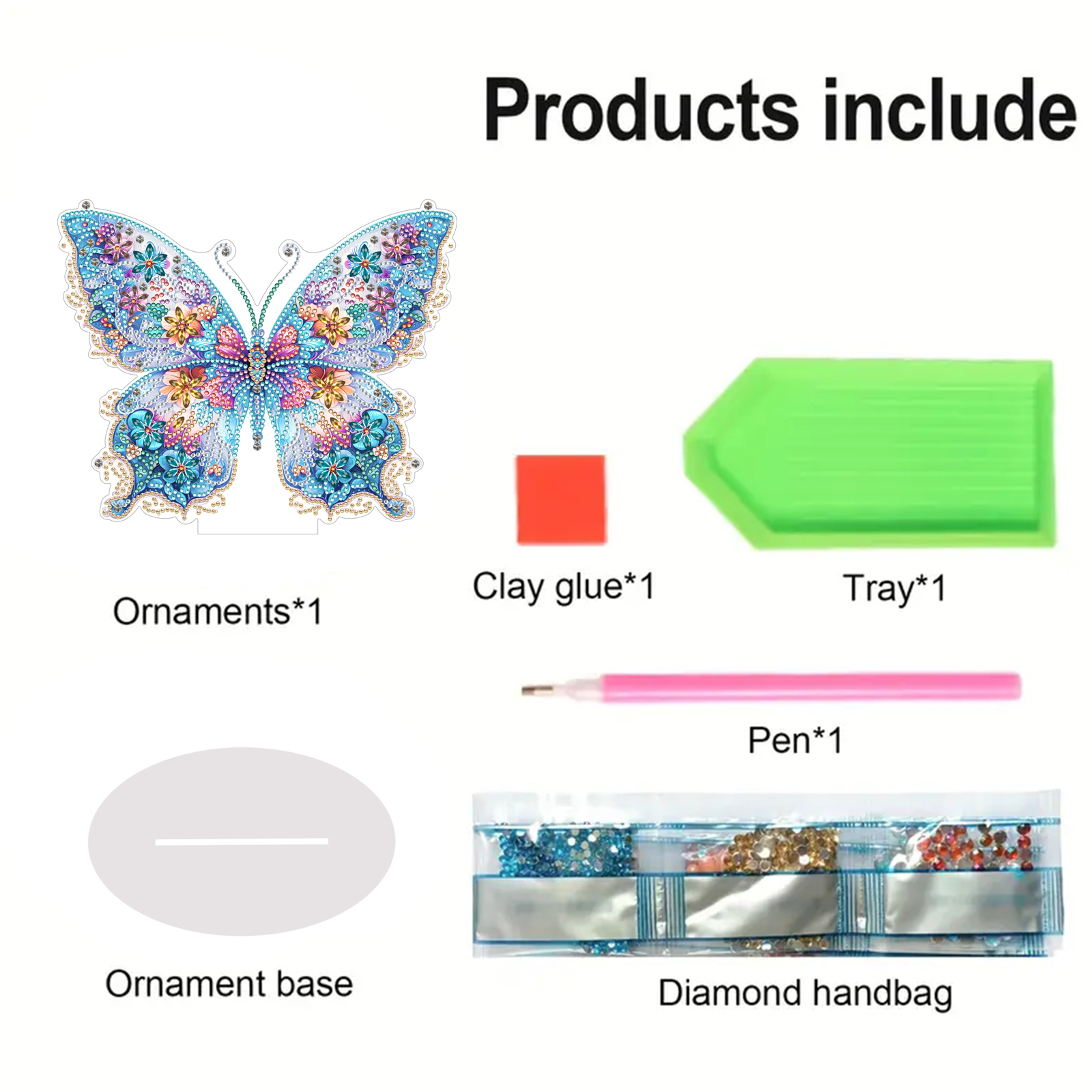 5D DIY Special Shape Diamond Painting Desk Ornament Butterfly Decor Kit