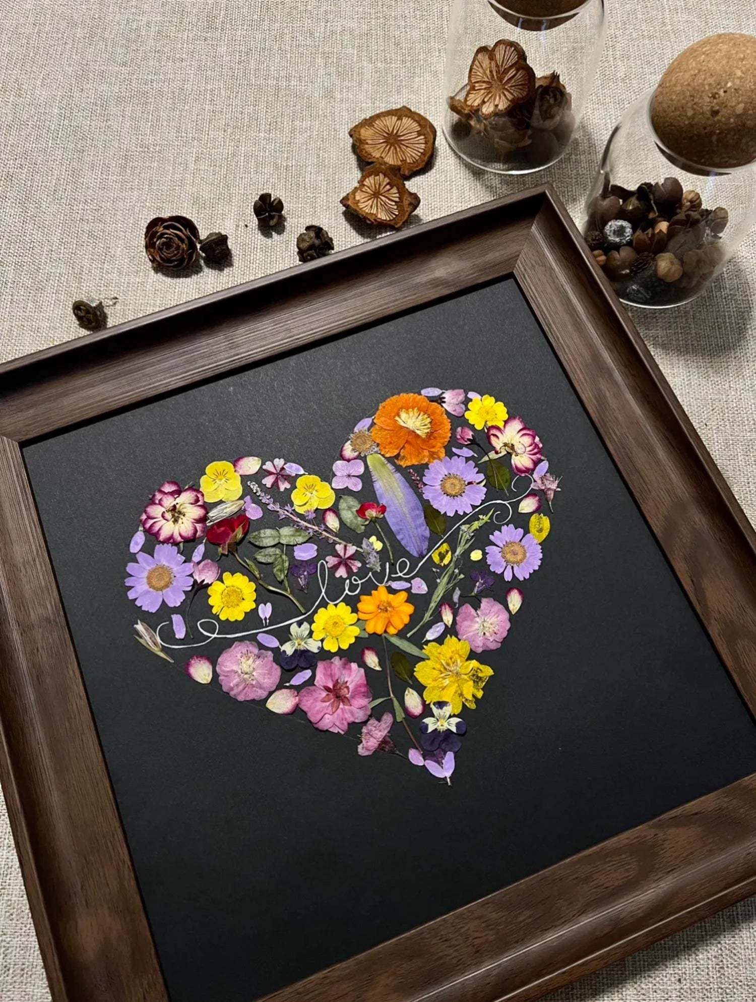 Pressed Floral HandCrafted Pressing Flowers Peserved Dried Plants Love