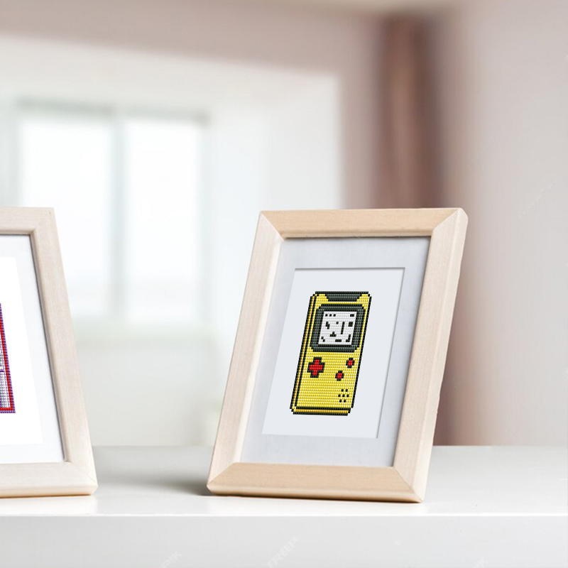 Frameless, mini diamond painting, electronic creative mini diamond painting on the entrance flower house desktop, creative simple pattern diamond painting, 12pcs, 5.9 X7 inches.
