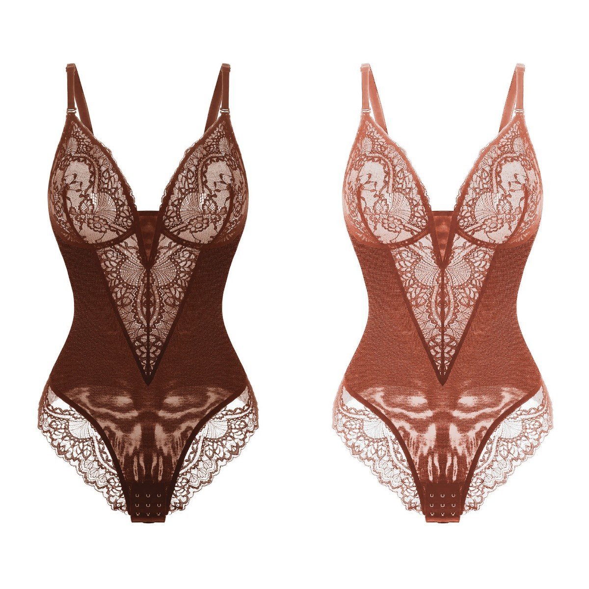 Deep-V Neck Lace Thong Bodysuit ( Buy 3 Free Shipping )