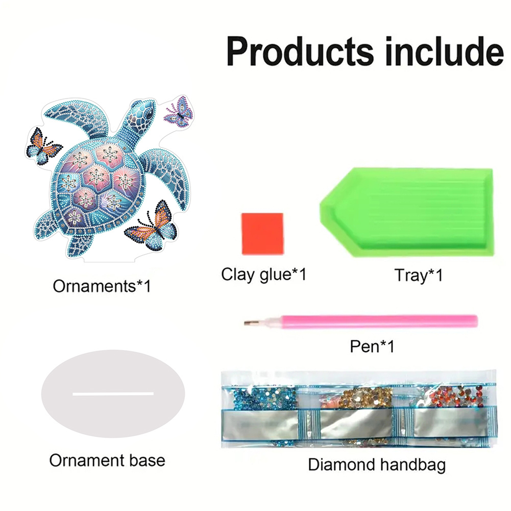 DIY Sea Turtle Butterfly Special Shaped Desktop Diamond Art Kits Home Table Decor