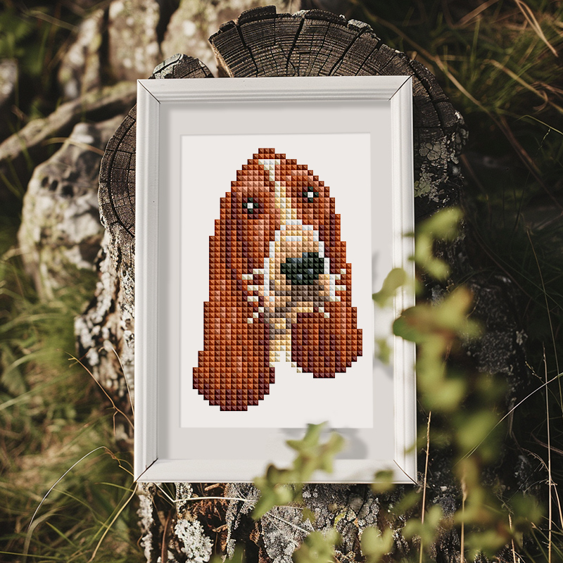 Frameless, mini diamond painting, creative mini diamond painting of dogs on the entrance flower house desktop, creative simple pattern diamond painting, 12 pcs, 5.9 X7 inches.