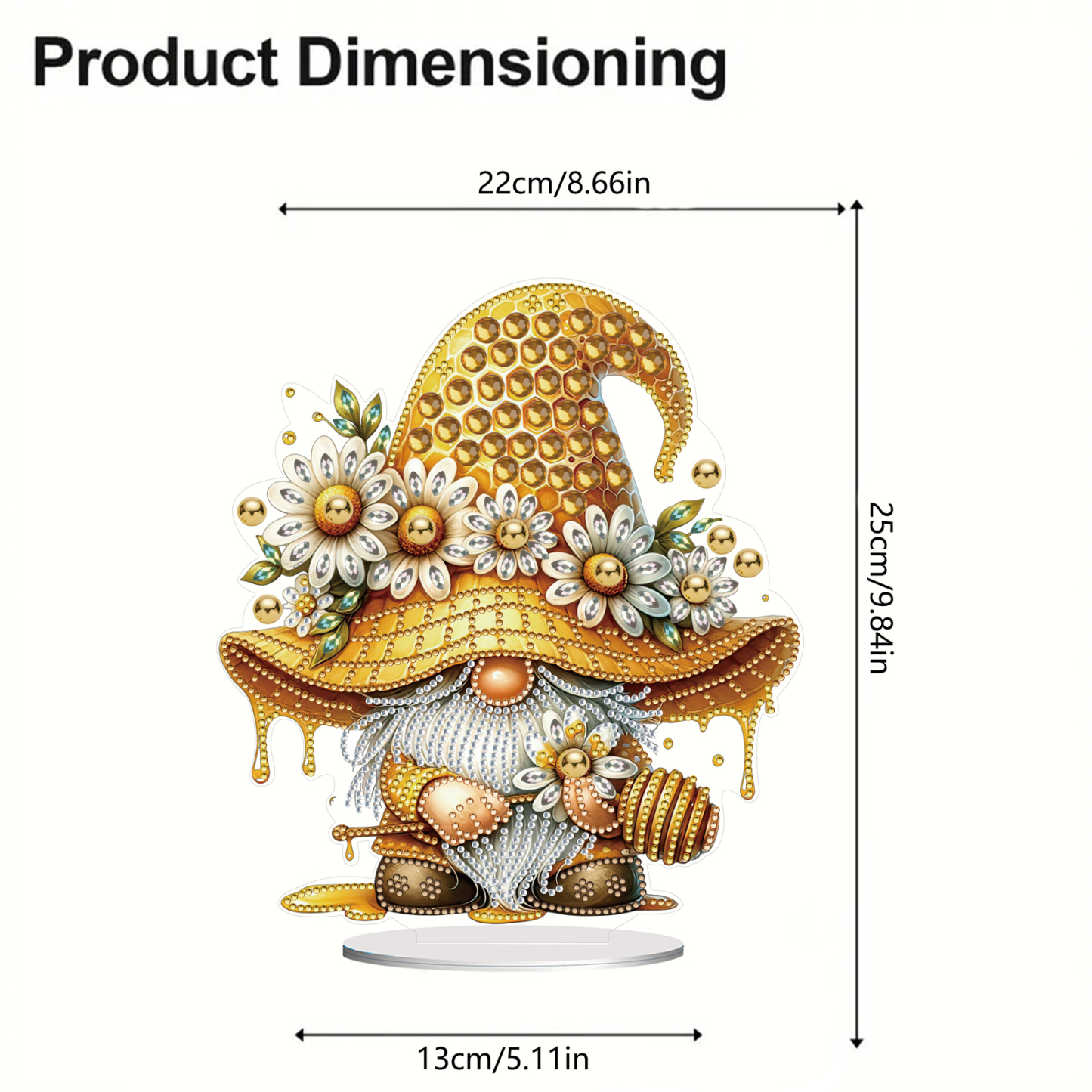 5D DIY Special Shape Diamond Painting Desk Ornament Gnome Decor Kit
