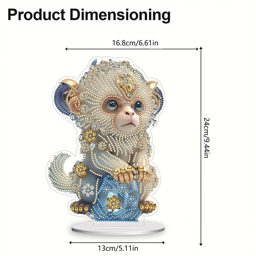 DIY Zodiac Monkey Diamond Painting Desktop Ornament for Office Desktop Decor