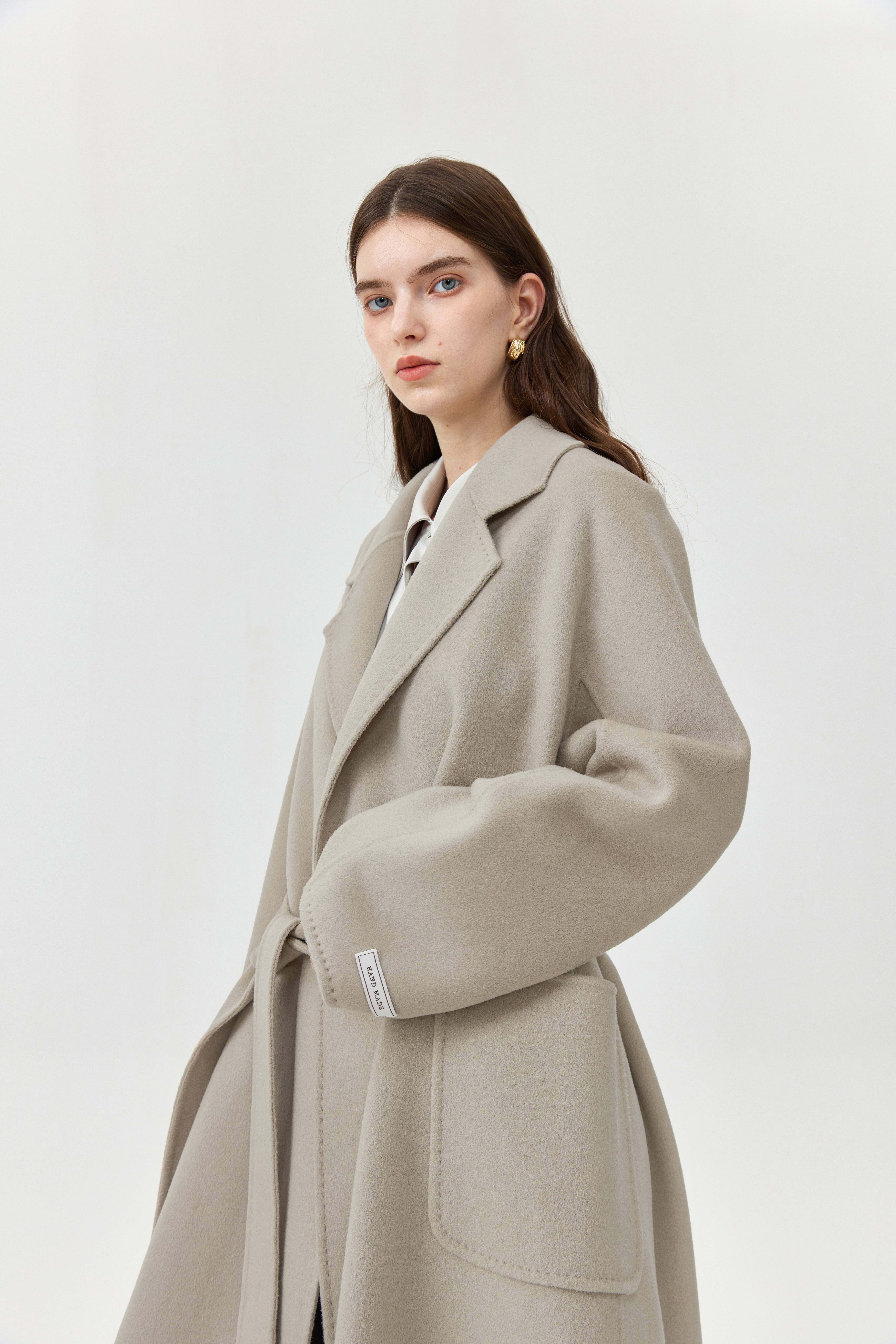 Wool Pocket Coat With Belt