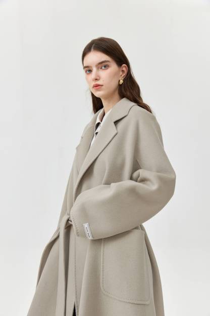 Wool Pocket Coat With Belt