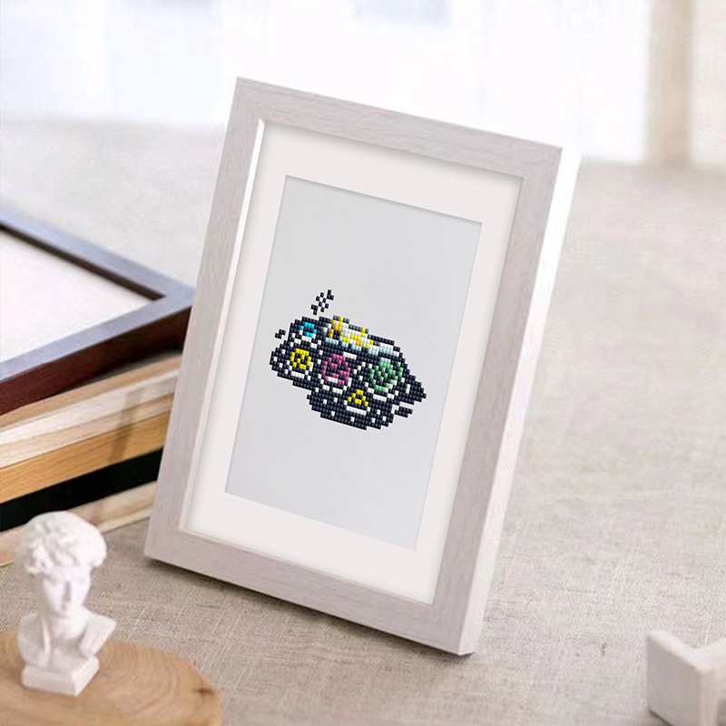 Frameless, mini diamond painting, space creative mini diamond painting on the entrance flower house desktop, creative simple pattern diamond painting, 12 pcs, 5.9 X7 inches.