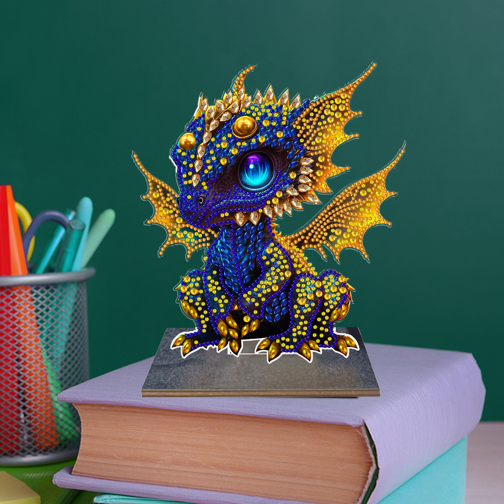 5D DIY Diamond Painting Ornament Crystal Drill Dragon Wooden Kit