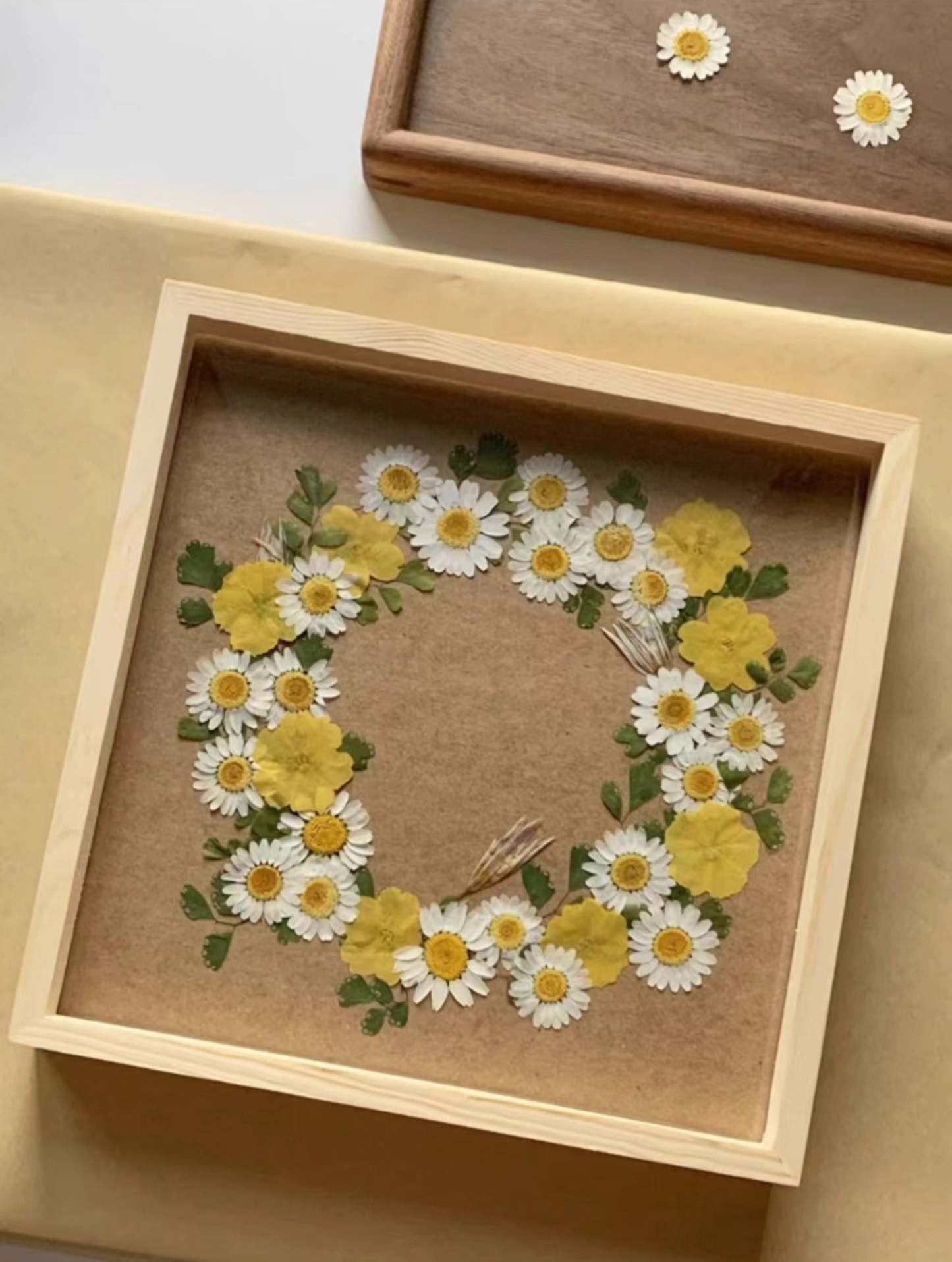 Handcrafted Pressed Flower Wreath Dried Florals Preserved Plants