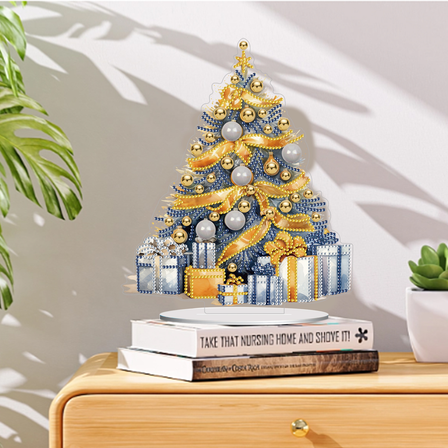 5D DIY Diamond Painting Special Shape Desk Ornament Christmas Tree Decor Kit