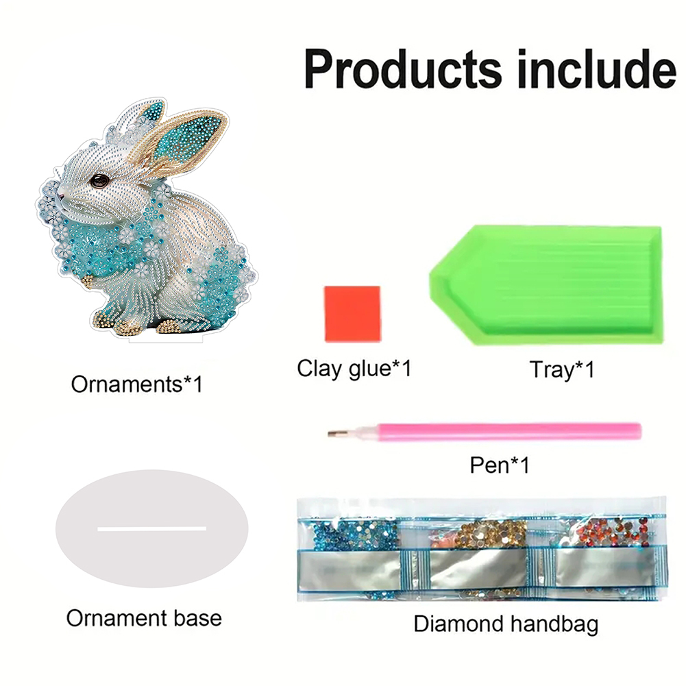 DIY Zodiac Rabbit Diamond Painting Desktop Ornament for Office Desktop Decor