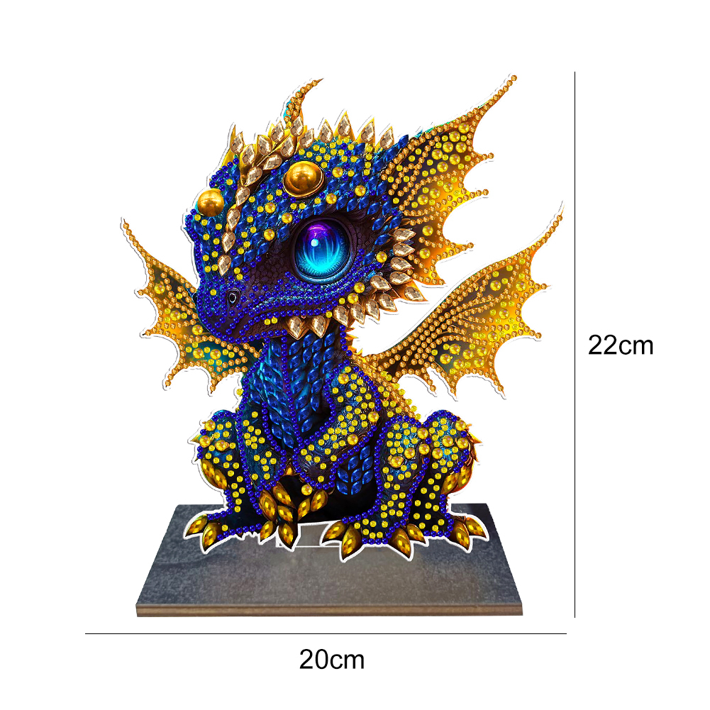 5D DIY Diamond Painting Ornament Crystal Drill Dragon Wooden Kit