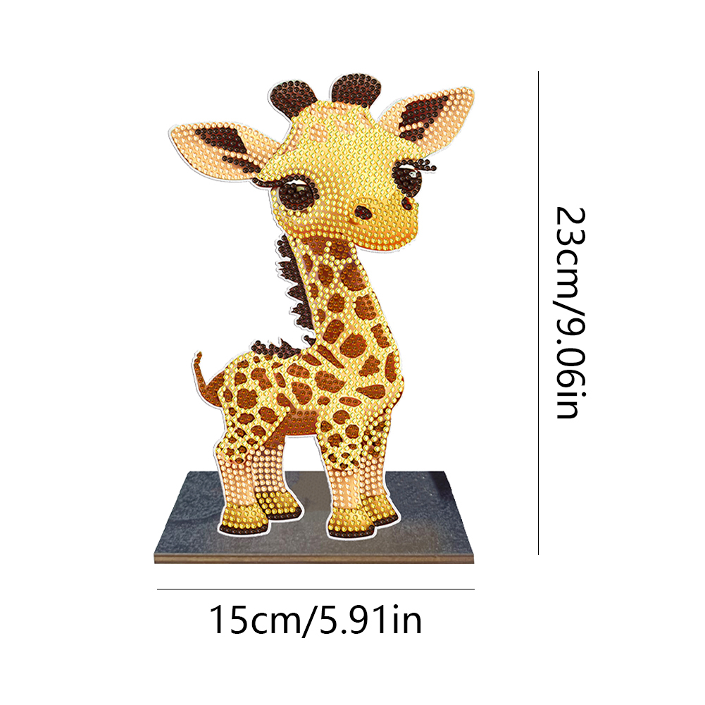 DIY Diamonds Painting Ornaments Wooden Animal Giraffe Art Craft Kit