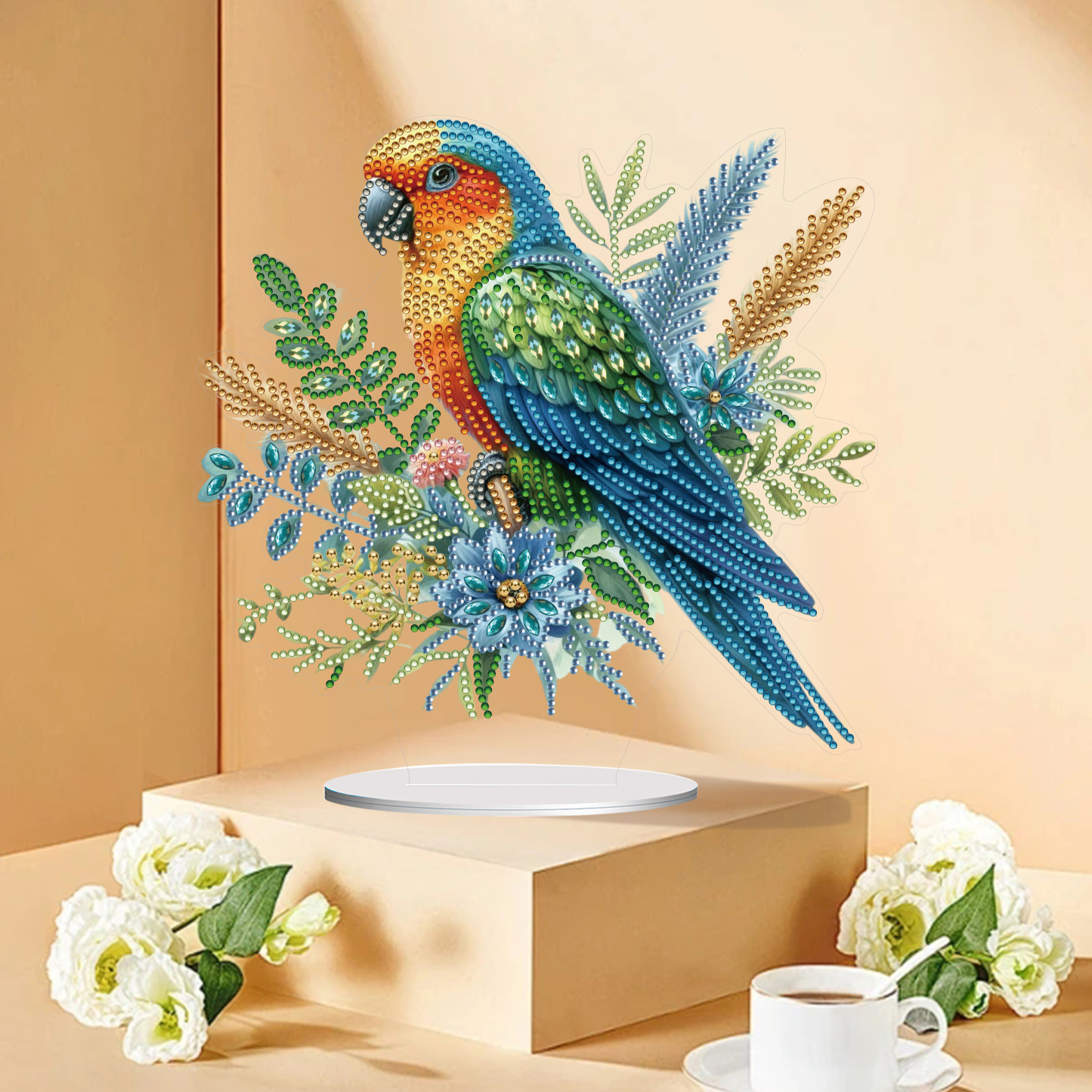 5D DIY Special Shape Diamond Painting Desk Ornament Parrot Decor Kit