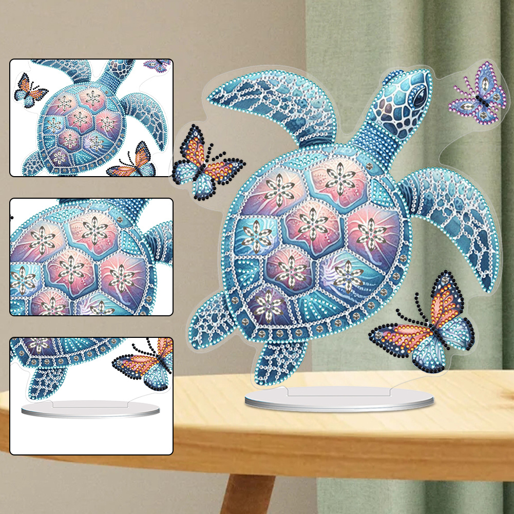 DIY Sea Turtle Butterfly Special Shaped Desktop Diamond Art Kits Home Table Decor