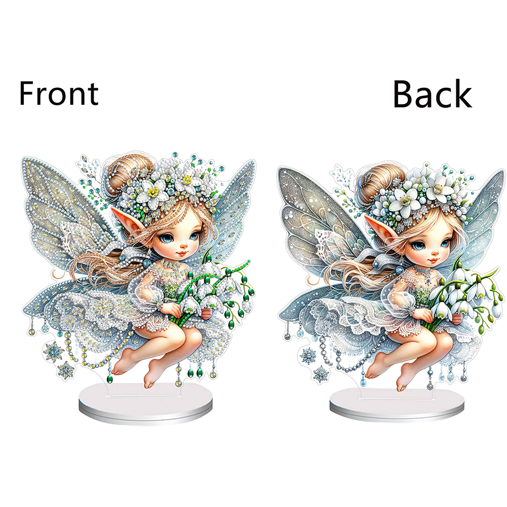 DIY Flower Fairy Special Shaped Double Sided Diamond Painting Tabletop Ornaments Kit