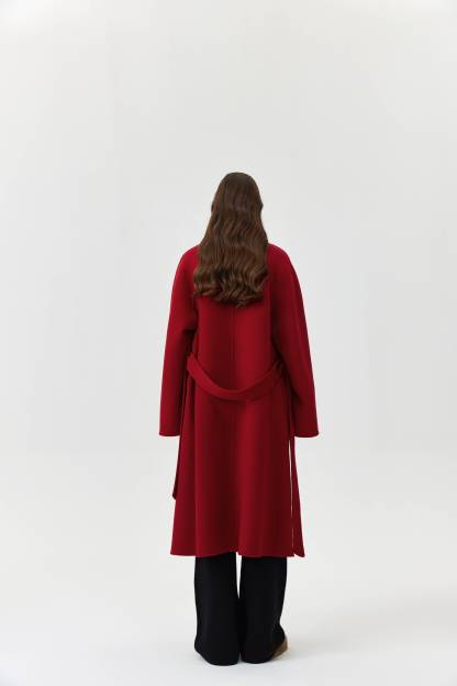 Wool Pocket Coat With Belt