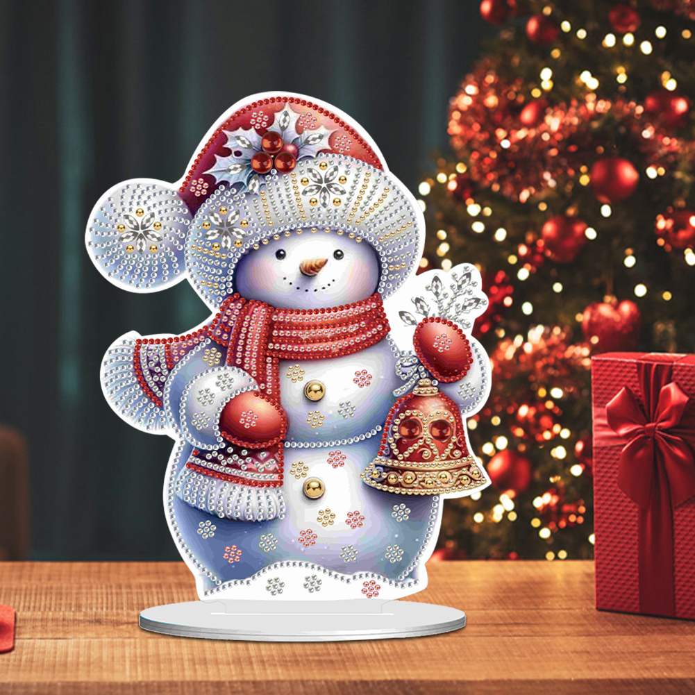 DIY Acrylic Winter Snowman Diamond Painting Desktop Decor Kit