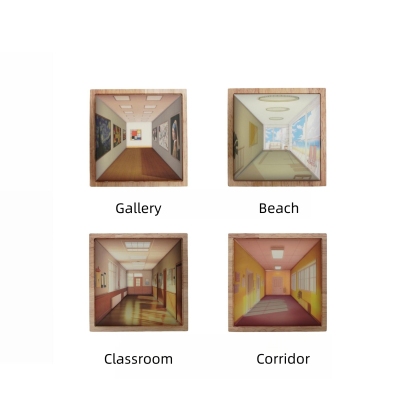 3D naked eye vision night light wall lamp living room home creative wooden punch-free wall hanging advanced atmosphere lamp