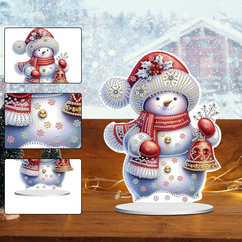 DIY Acrylic Winter Snowman Diamond Painting Desktop Decor Kit