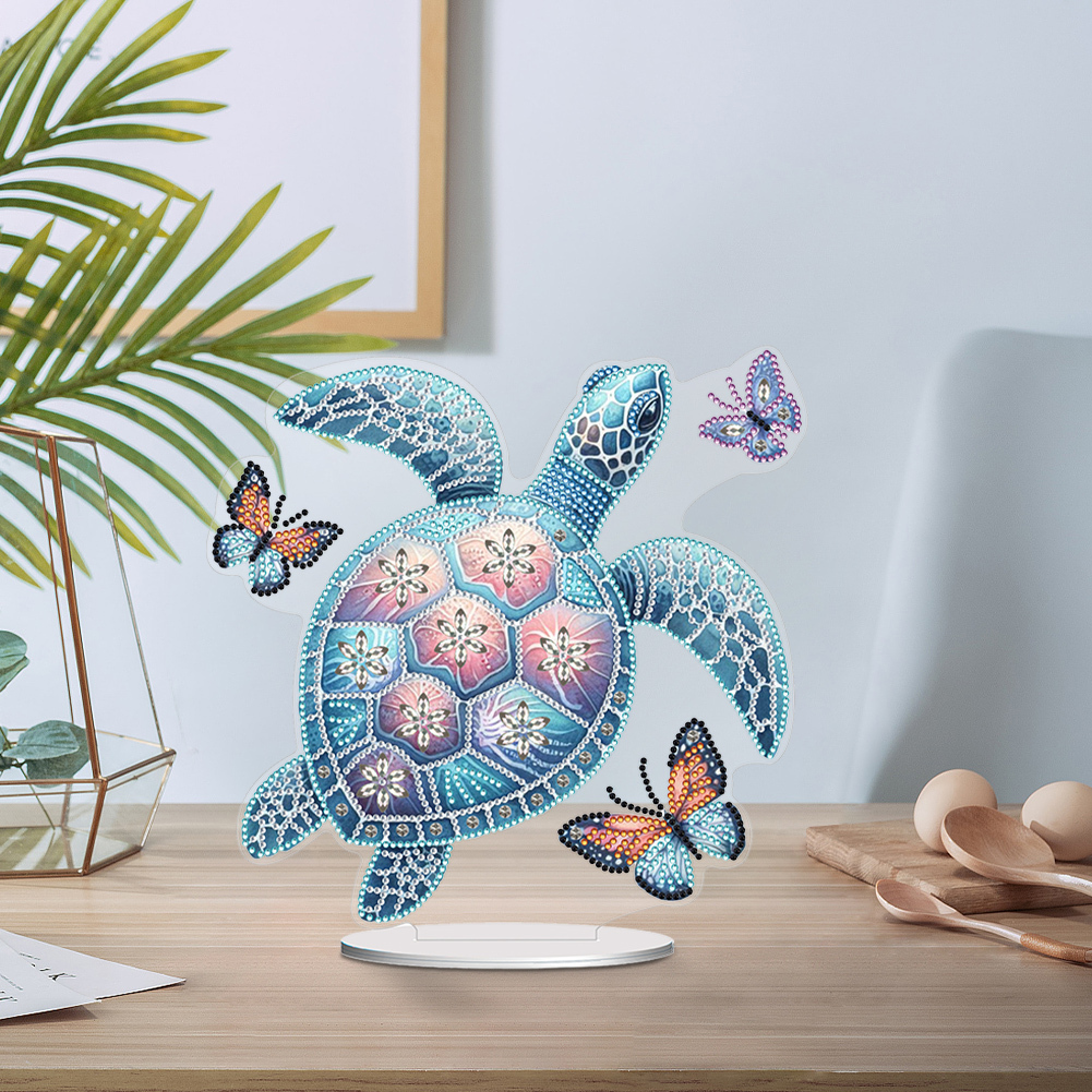 DIY Sea Turtle Butterfly Special Shaped Desktop Diamond Art Kits Home Table Decor