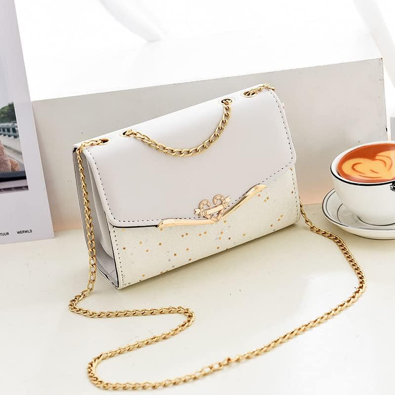 Glitter Shoulder Purses for Women with Golden Chain Women's Evening Handbags
