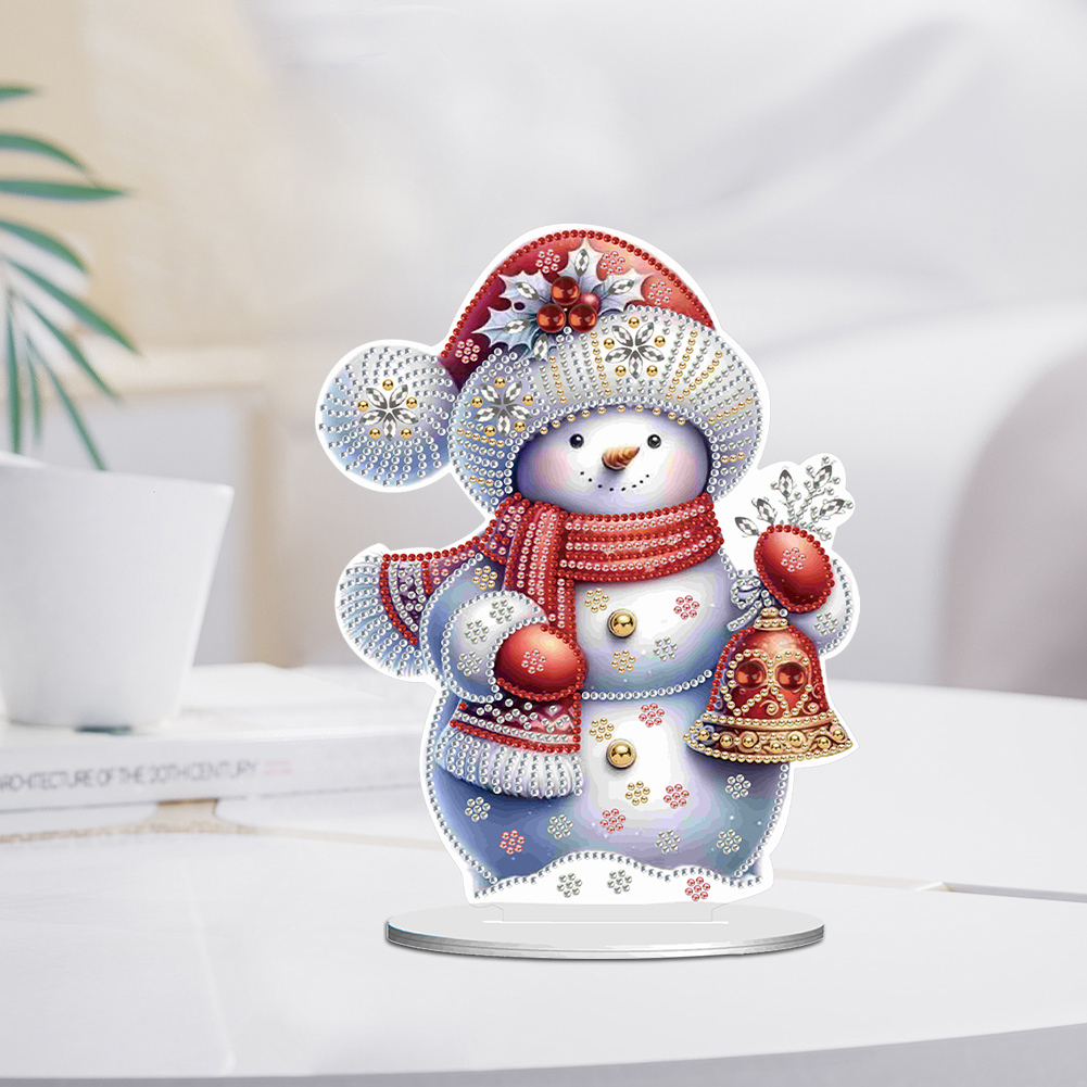 DIY Acrylic Winter Snowman Diamond Painting Desktop Decor Kit