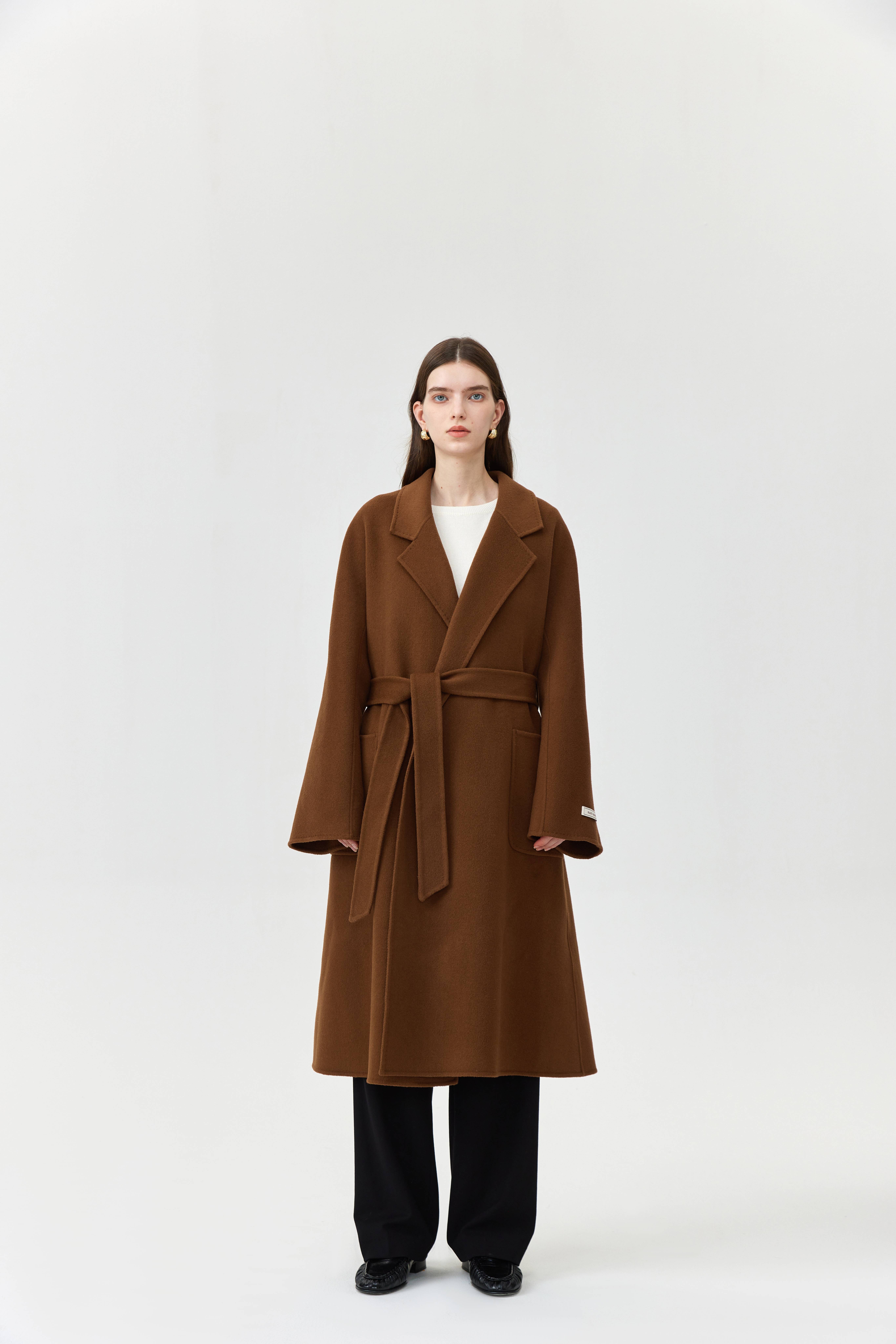 Wool Pocket Coat With Belt