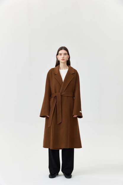 Wool Pocket Coat With Belt