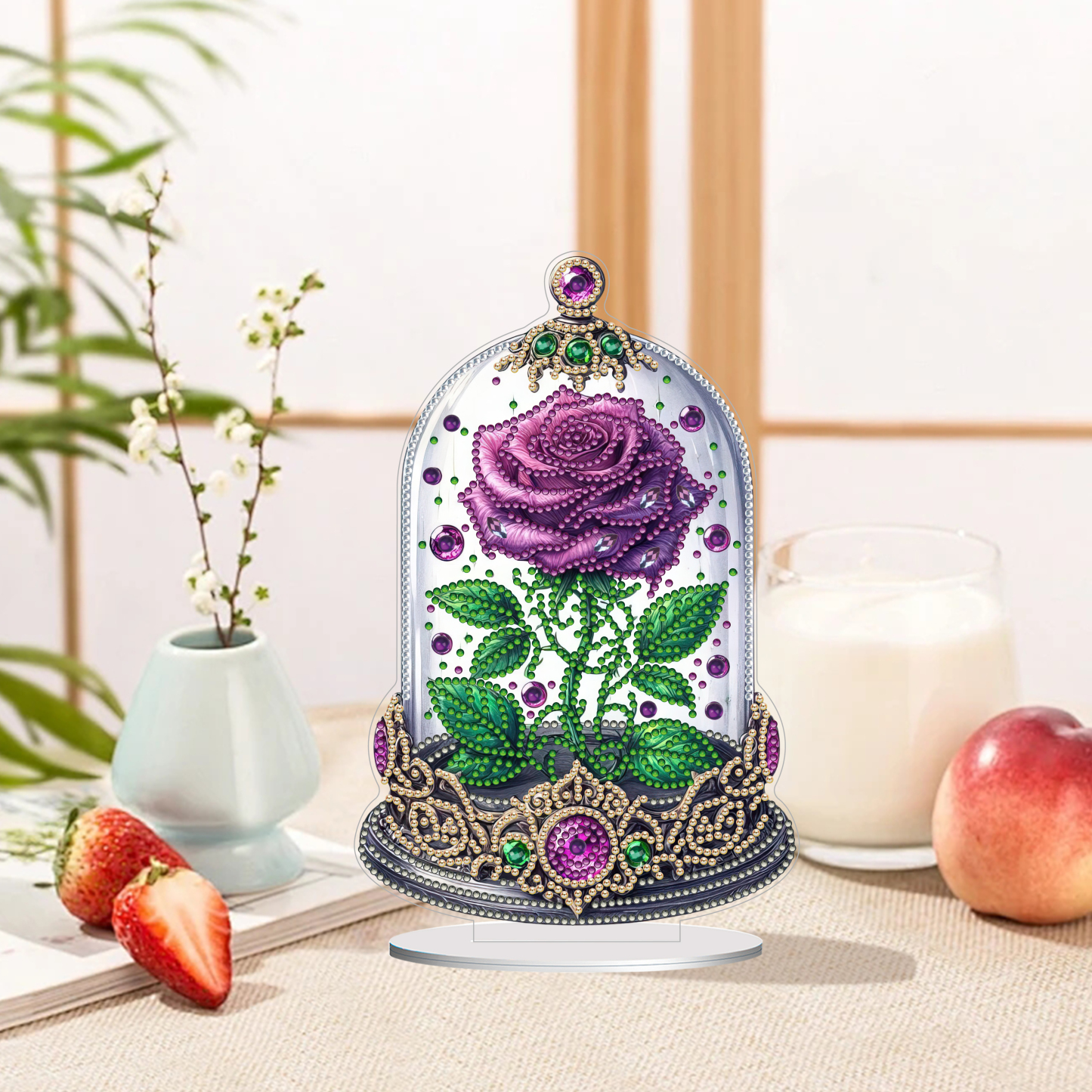 5D DIY Special Shape Diamond Painting Desk Ornament Flower Decor Kit