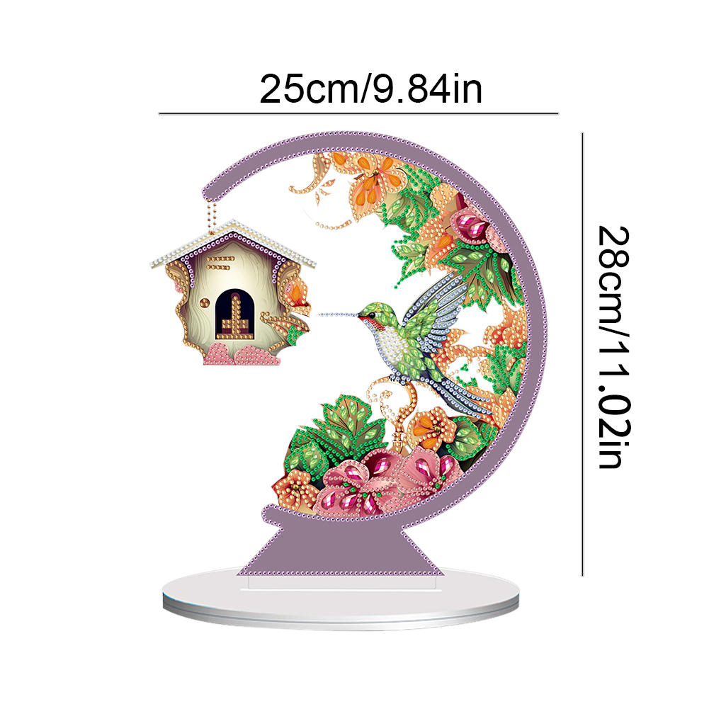 5D DIY Diamond Painting Special Shape Desk Ornament Flower Bird Decor Kit