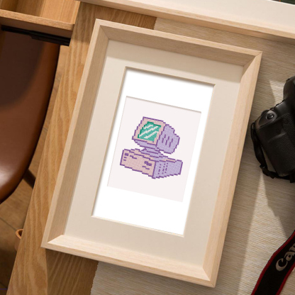 Frameless, mini diamond painting, electronic creative mini diamond painting on the entrance flower house desktop, creative simple pattern diamond painting, 12pcs, 5.9 X7 inches.