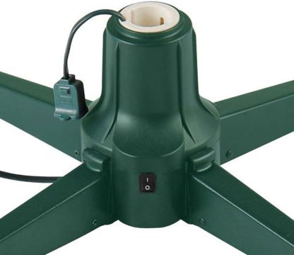 Home Heritage Artificial Christmas Tree Base Rotating Metal Stand for 1 to 1 1/2 Inch Diameter Artificial Christmas Tree Poles, 31 Inch, Green