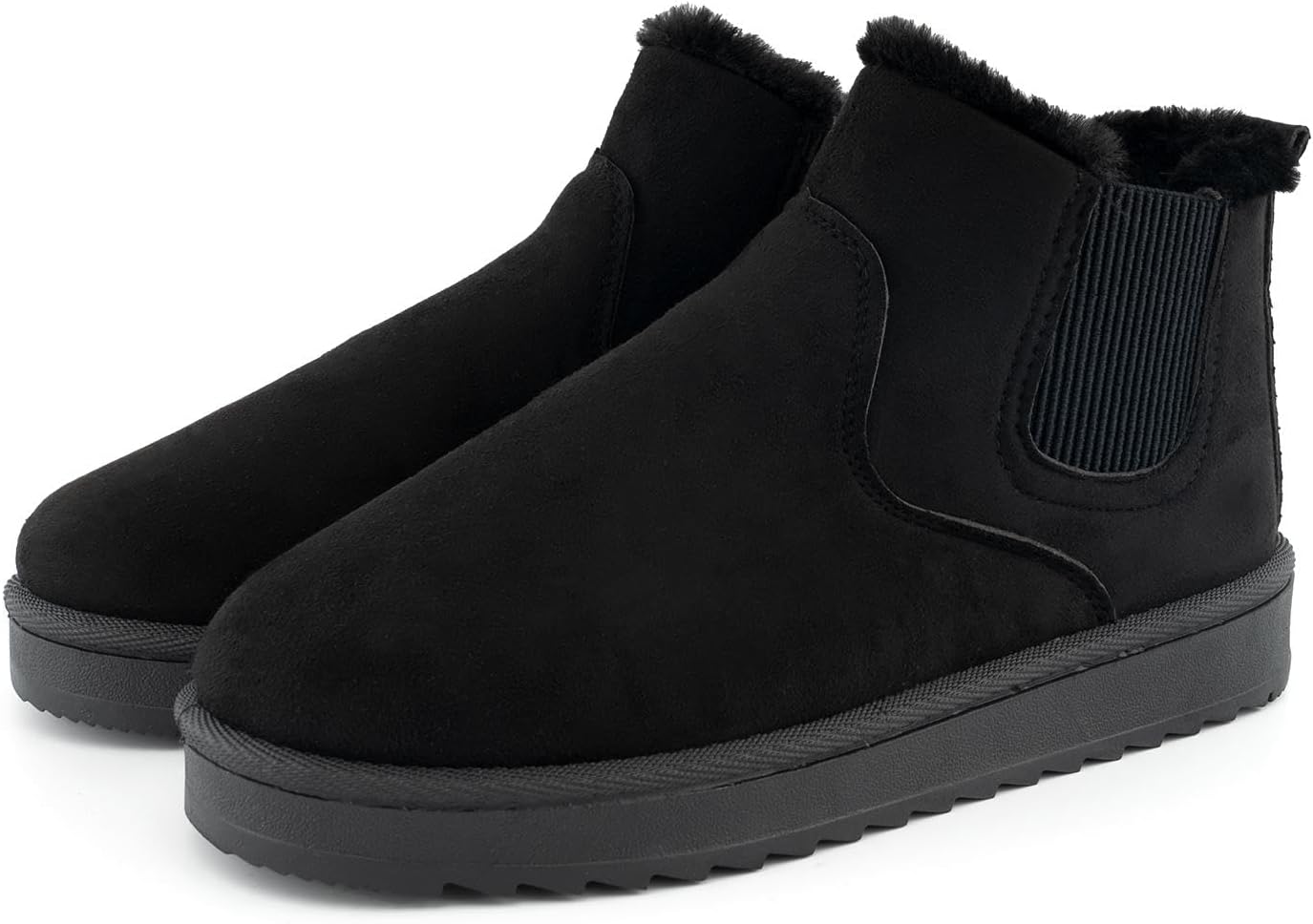 SIFINELAR Classic Platform Snow Boots for Women Seude Chelsea Winter Boots Lightweight Ankle Boots Anti-Slip Snow Boots