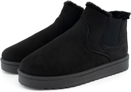 SIFINELAR Classic Platform Snow Boots for Women Seude Chelsea Winter Boots Lightweight Ankle Boots Anti-Slip Snow Boots