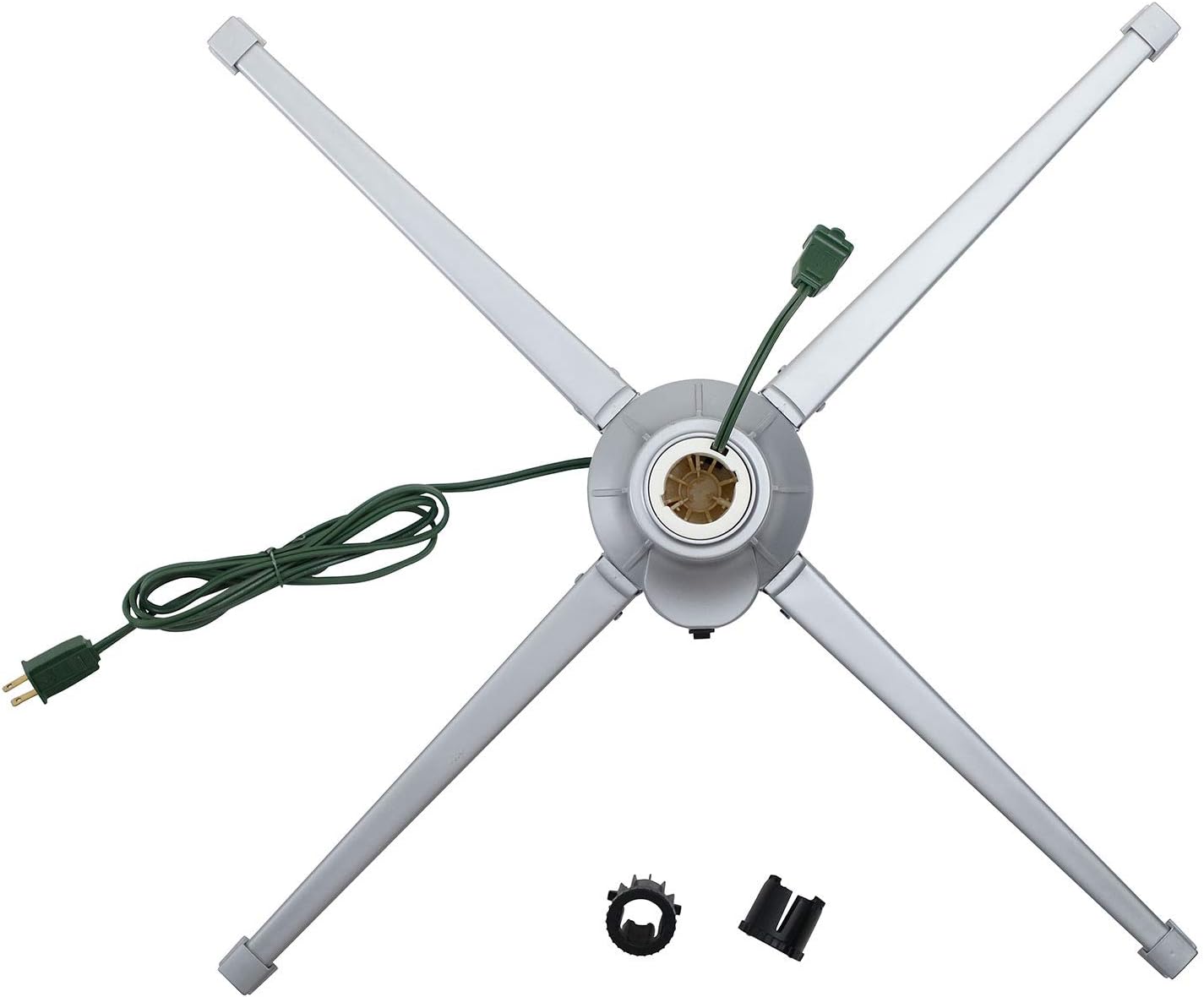 Home Heritage Artificial Christmas Tree Base Rotating Metal Stand for 1 to 1 1/2 Inch Diameter Artificial Christmas Tree Poles, 31 Inch, Green