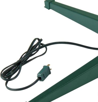 Home Heritage Artificial Christmas Tree Base Rotating Metal Stand for 1 to 1 1/2 Inch Diameter Artificial Christmas Tree Poles, 31 Inch, Green