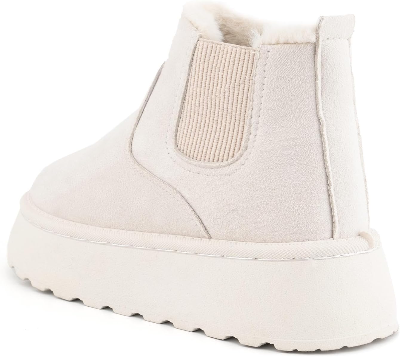 SIFINELAR Classic Platform Snow Boots for Women Seude Chelsea Winter Boots Lightweight Ankle Boots Anti-Slip Snow Boots