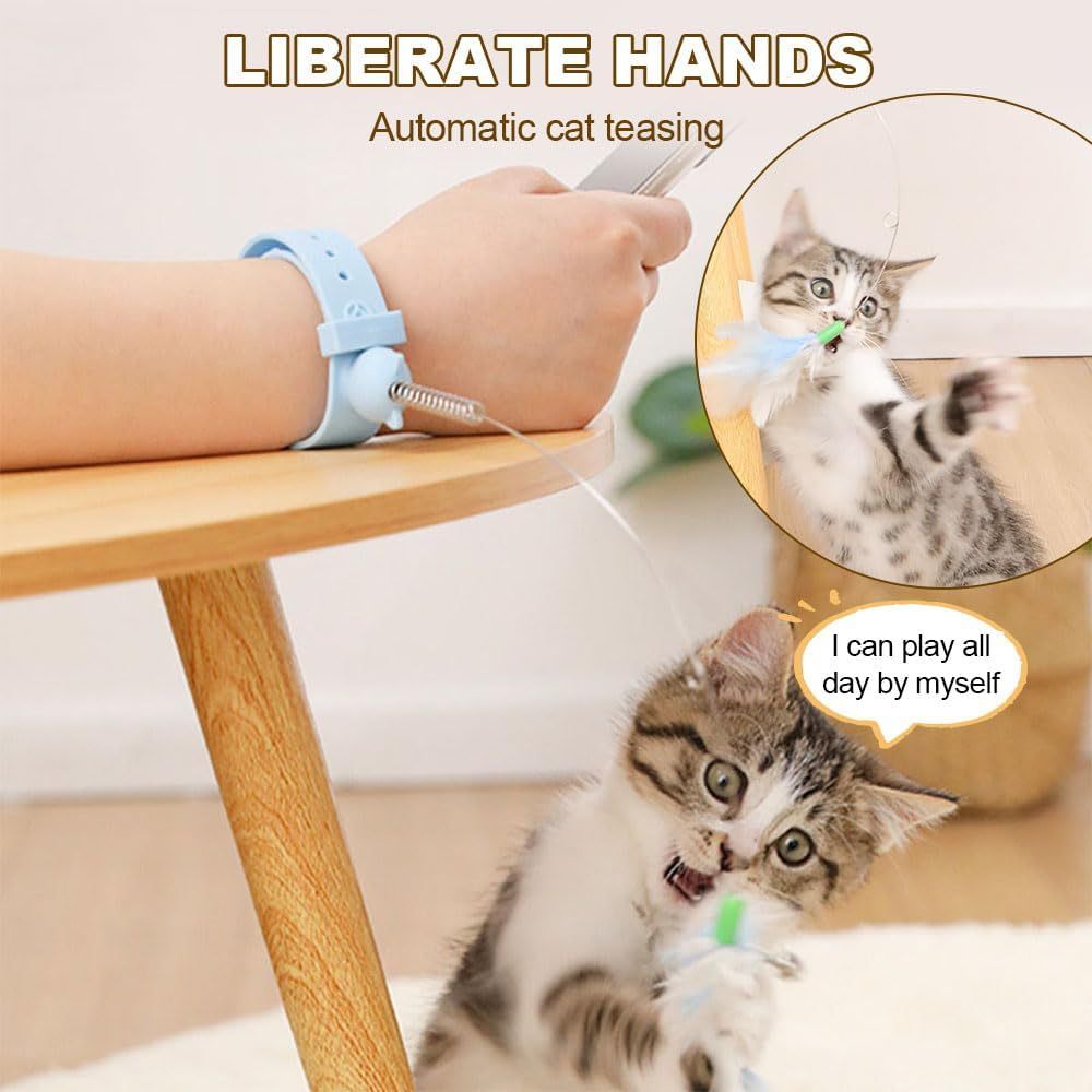 Cat Collars with Cat Feather Toys, Cat Collar Toy Interactive Cat Toys for Indoor Cats, Cat Neck Toy Teasing Cat Toy Collar Feather Interactive Toy for Cats Kitten Play Chase Exercise (A# 4PCS)